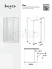 BESCO Kabina prysznicowa kwadratowa Pixa Gun metal 90x90x195 Prawa PKP-90-195GR